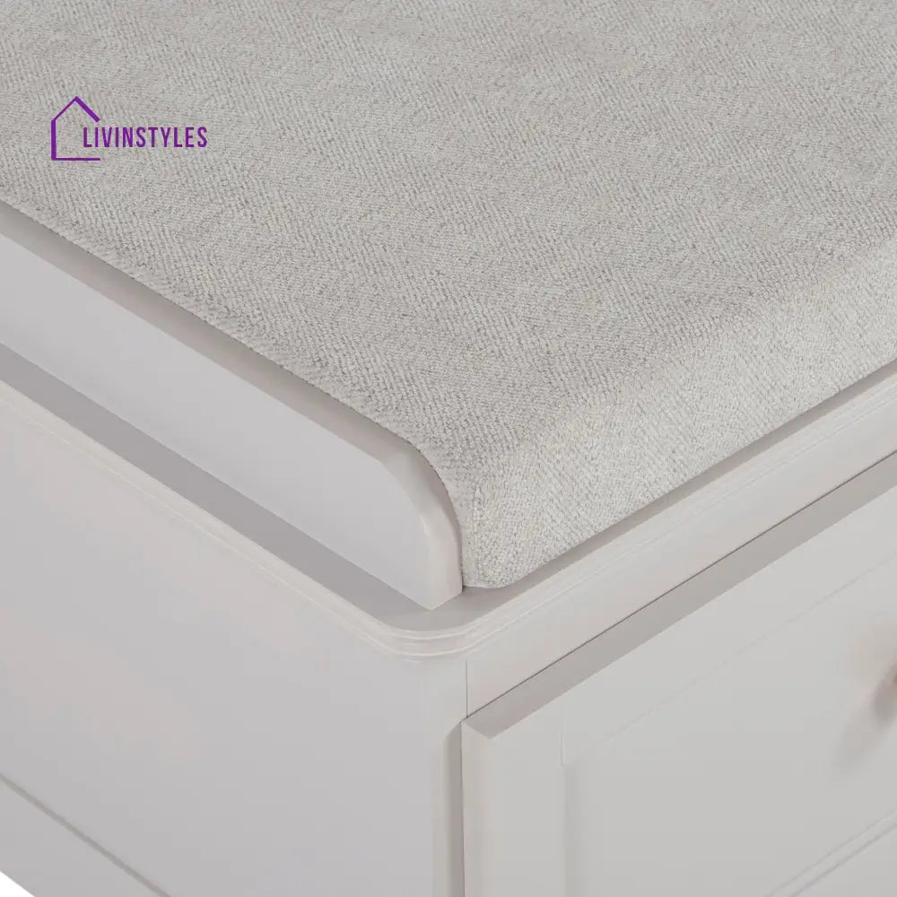 Vicente Mango Wood Storage Cupboard with Seat - Stone Grey - Storage Cabinet