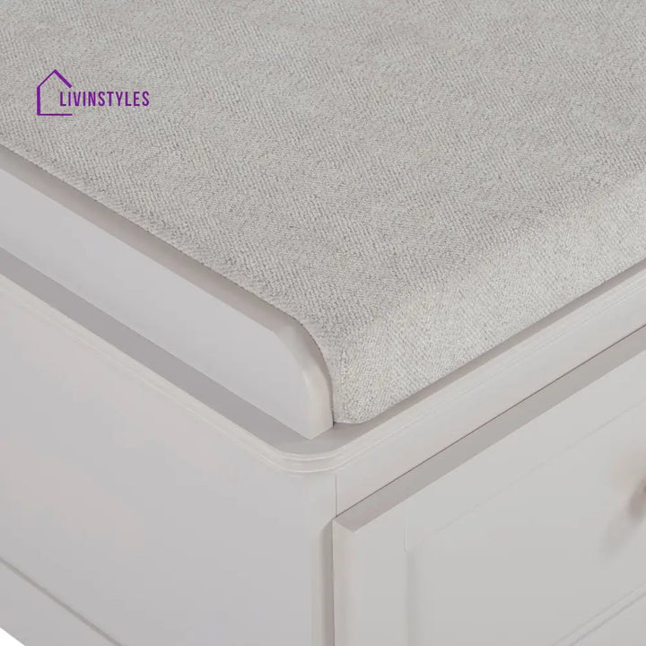 Vicente Mango Wood Storage Cupboard with Seat - Stone Grey - Storage Cabinet