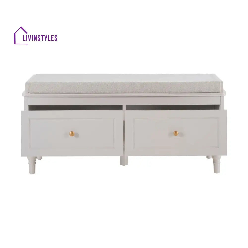 Vicente Mango Wood Storage Cupboard with Seat - Stone Grey - Storage Cabinet