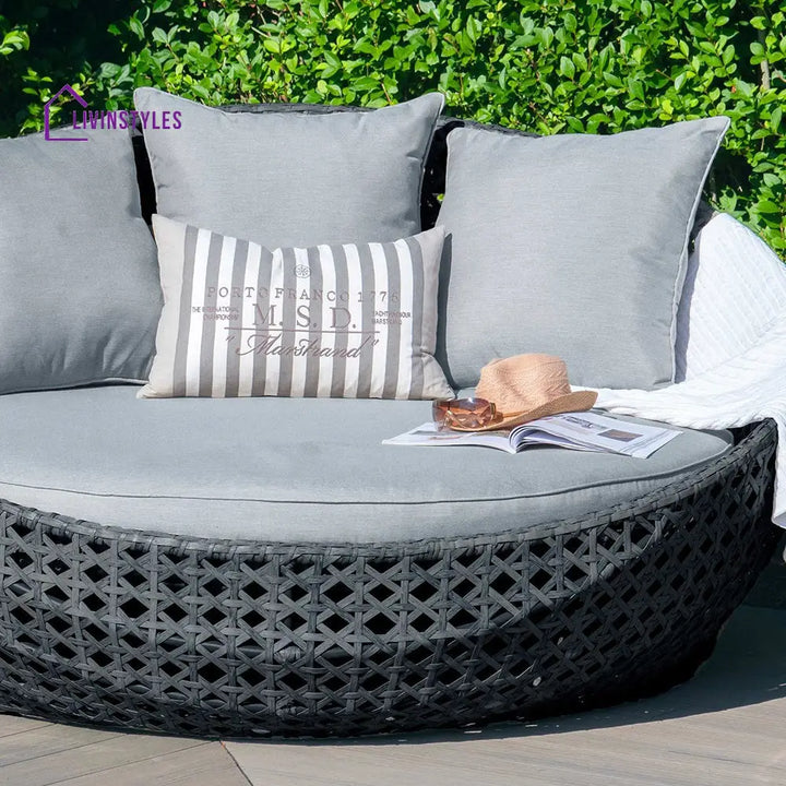 Vicenzo Outdoor Poolside Sunbed With Cushion Daybed (Grey) - Sunbed