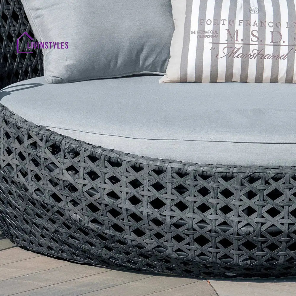 Vicenzo Outdoor Poolside Sunbed With Cushion Daybed (Grey) - Sunbed