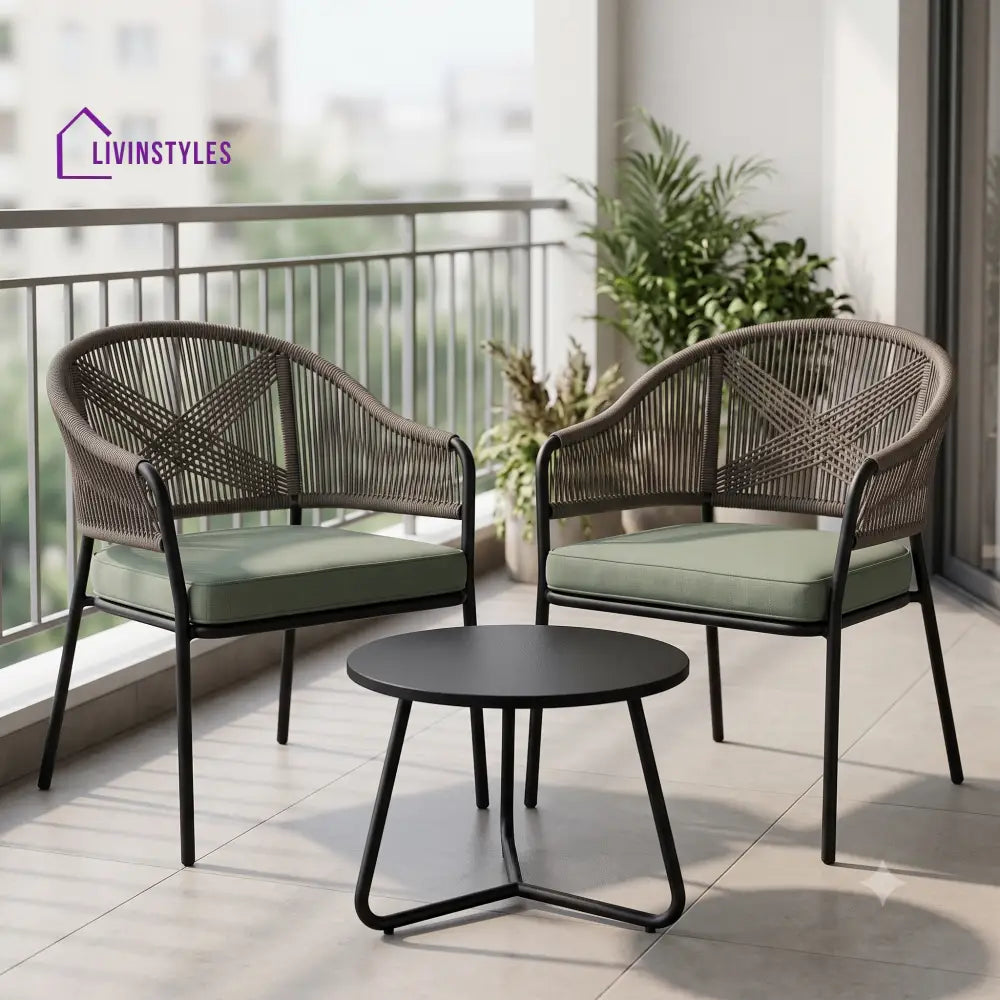 Victoire Outdoor Set 2 Chairs and 1 Table | Balcony Furniture Set