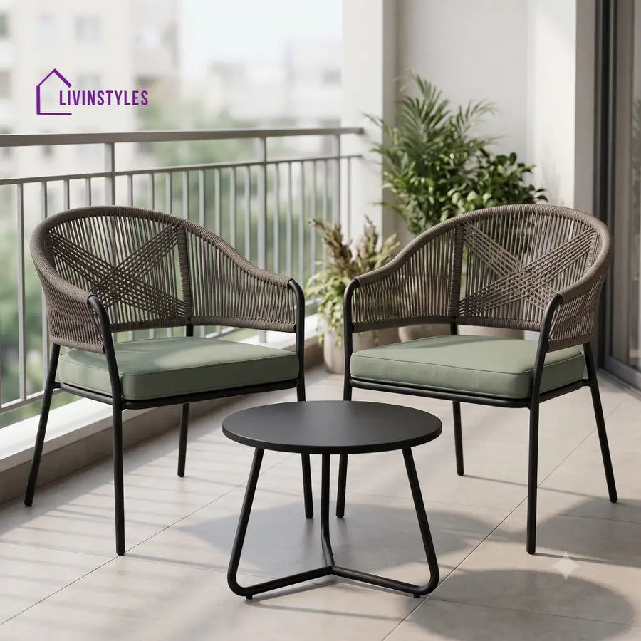 Victoire Outdoor Set 2 Chairs and 1 Table | Balcony Furniture Set
