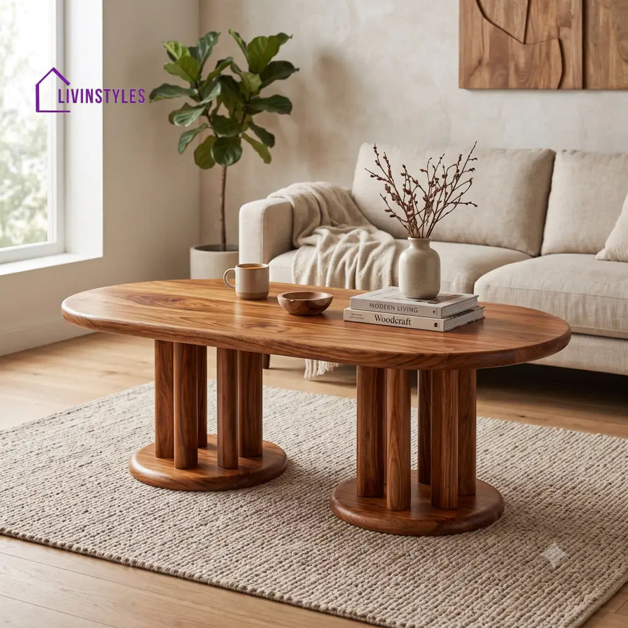 Victoire Wooden Coffee Table for Living Room | Tea Table | Teapoy | Center table