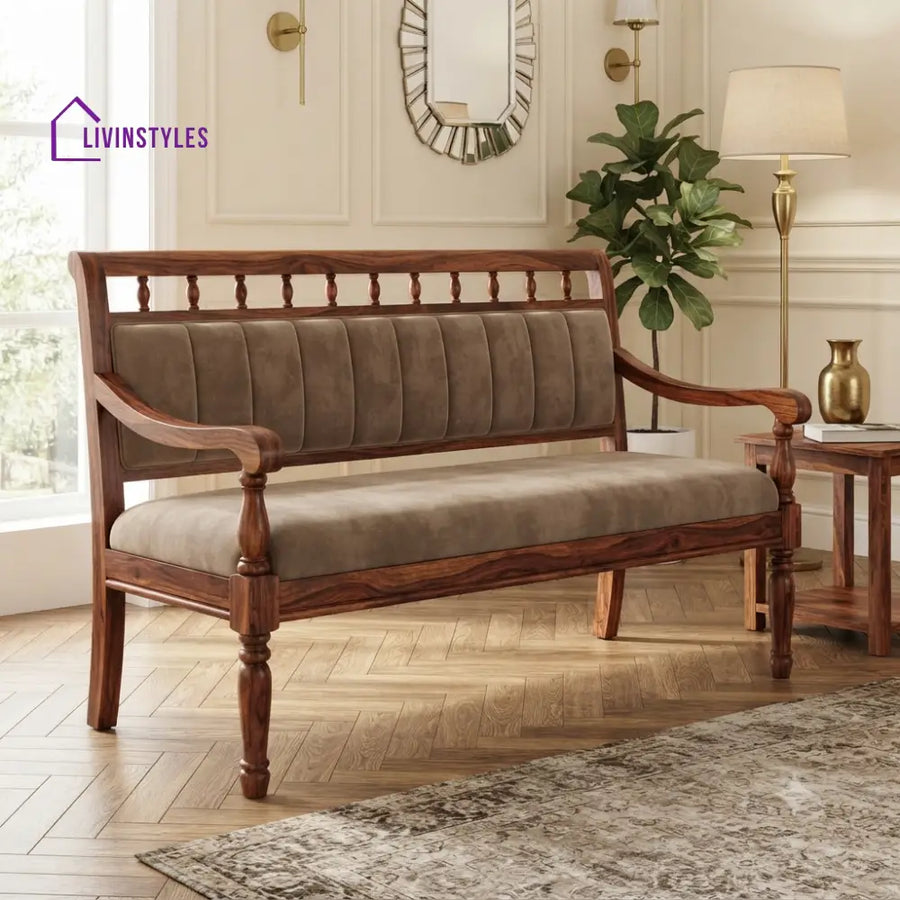 Victor Wooden Bench for Living Room | Bedroom | Extra Seating