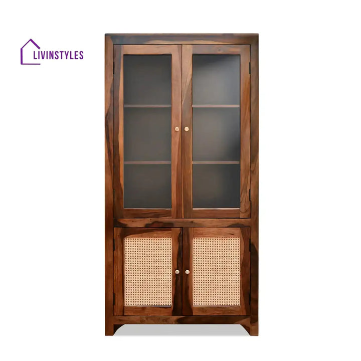 Victoria Rattan Solid Wood Sheesham Cane Bookshelves bookshelves