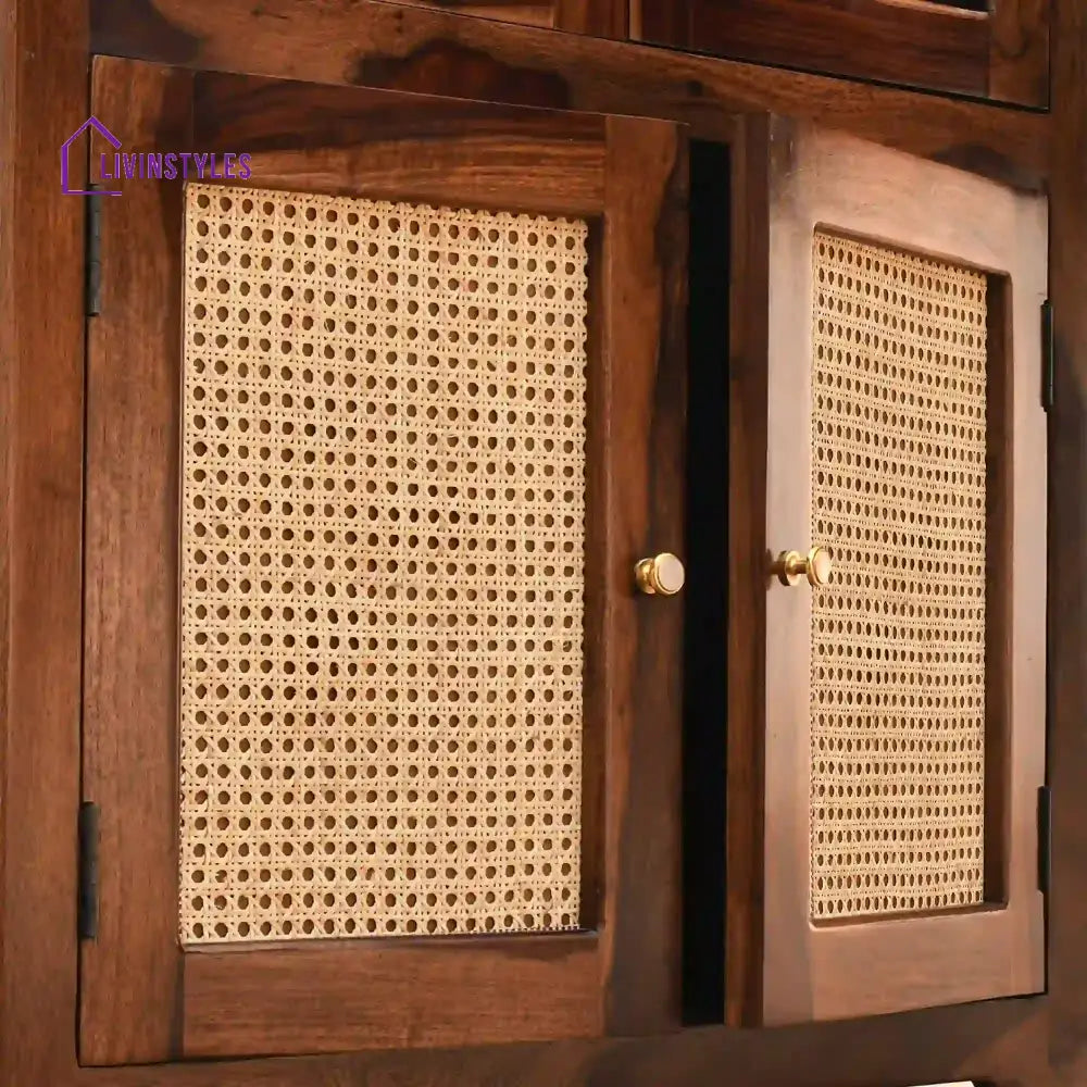 Victoria Rattan Solid Wood Sheesham Cane Bookshelves bookshelves