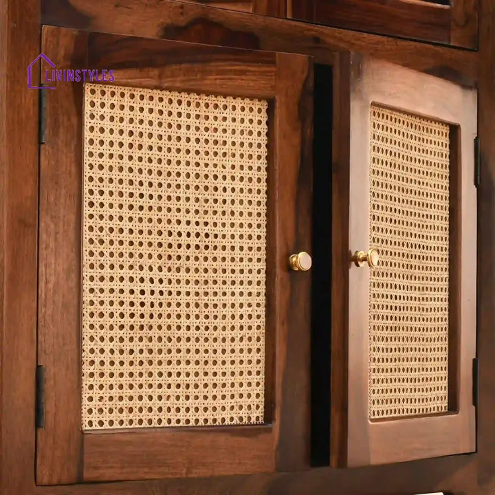 Victoria Rattan Solid Wood Sheesham Cane Bookshelves bookshelves