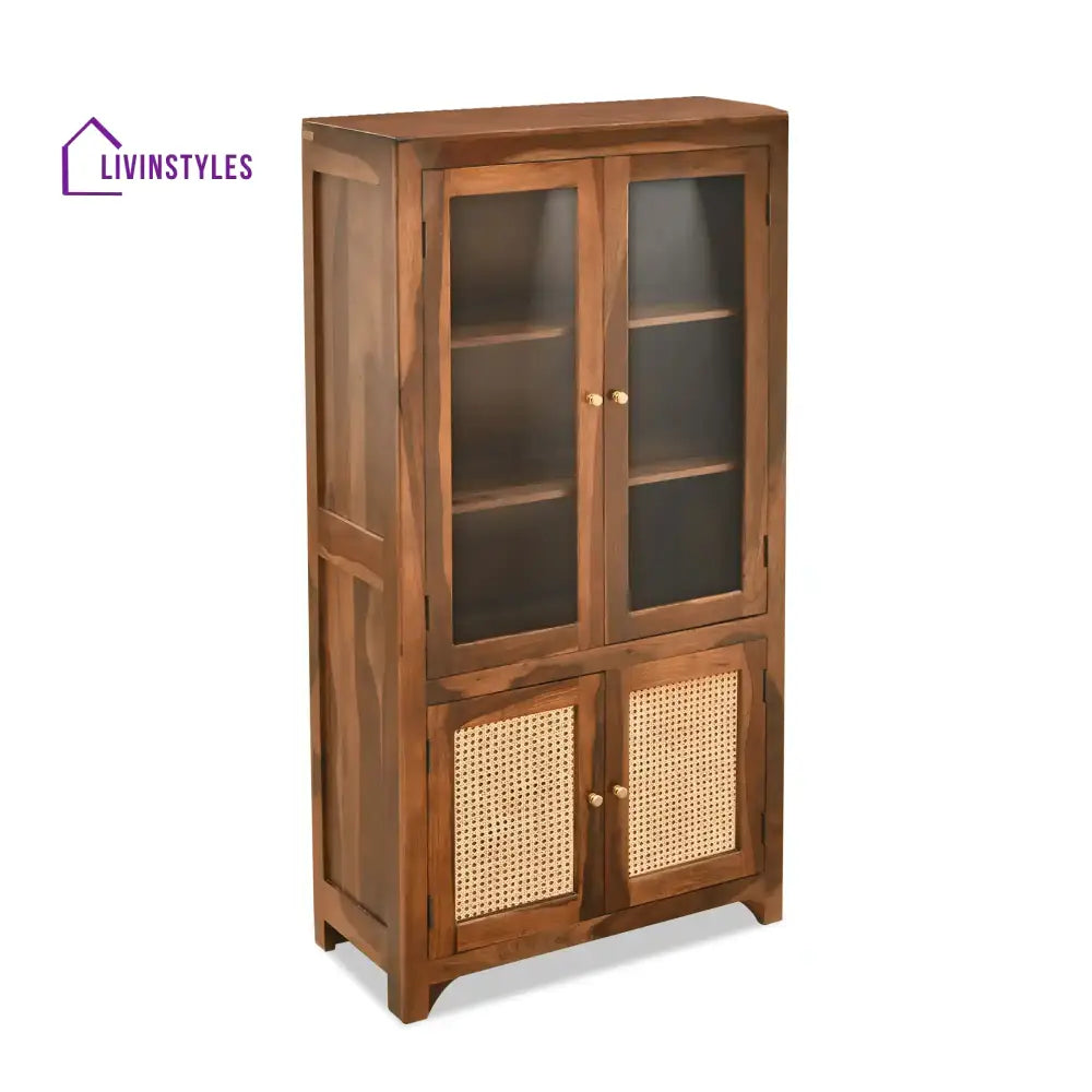 Victoria Rattan Solid Wood Sheesham Cane Bookshelves bookshelves