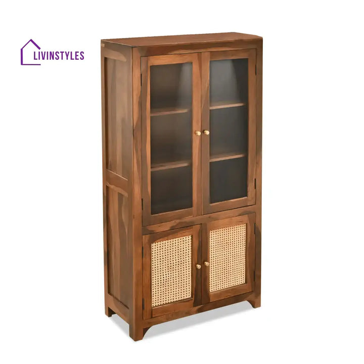 Victoria Rattan Solid Wood Sheesham Cane Bookshelves bookshelves