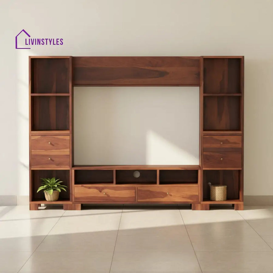 Victoria Sheesham Wood large TV unit for Living Room Honey