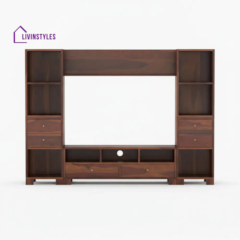 Victoria Sheesham Wood large TV unit for Living Room Walnut