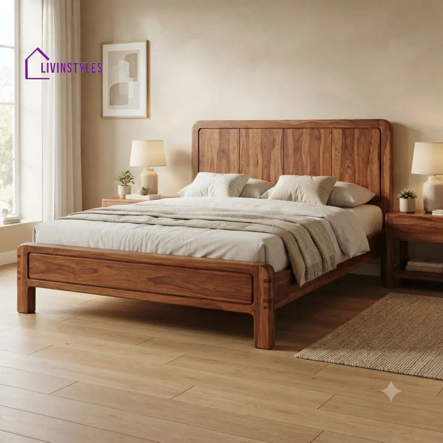 Victoria Solid Sheesham Wood Bed without Storage
