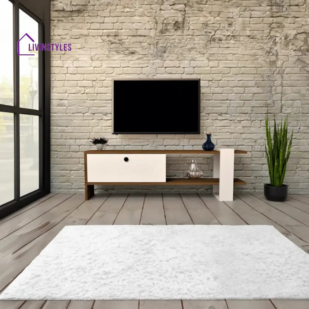Victoria Wood Finish Tv Unit Stand for Living Room