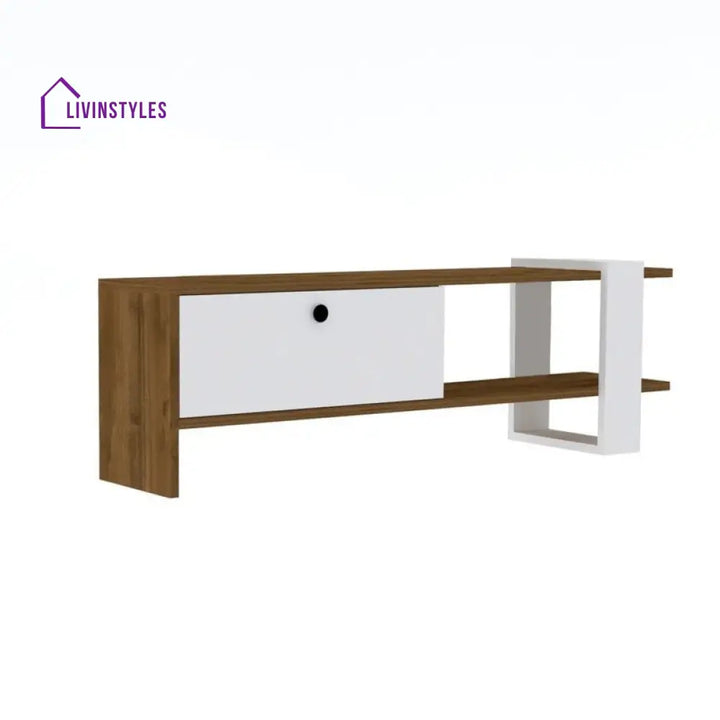 Victoria Wood Finish Tv Unit Stand for Living Room