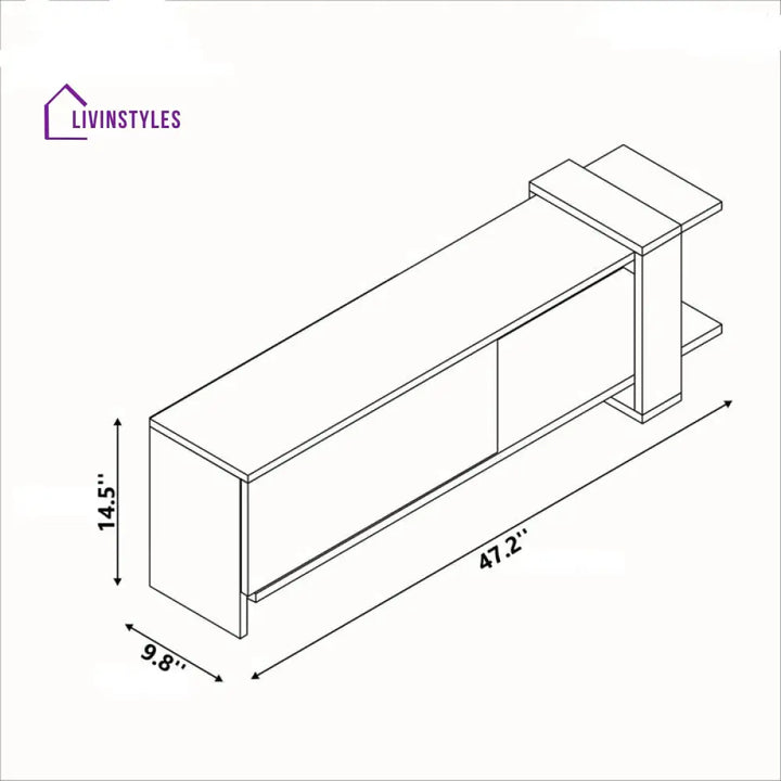 Victoria Wood Finish Tv Unit Stand for Living Room