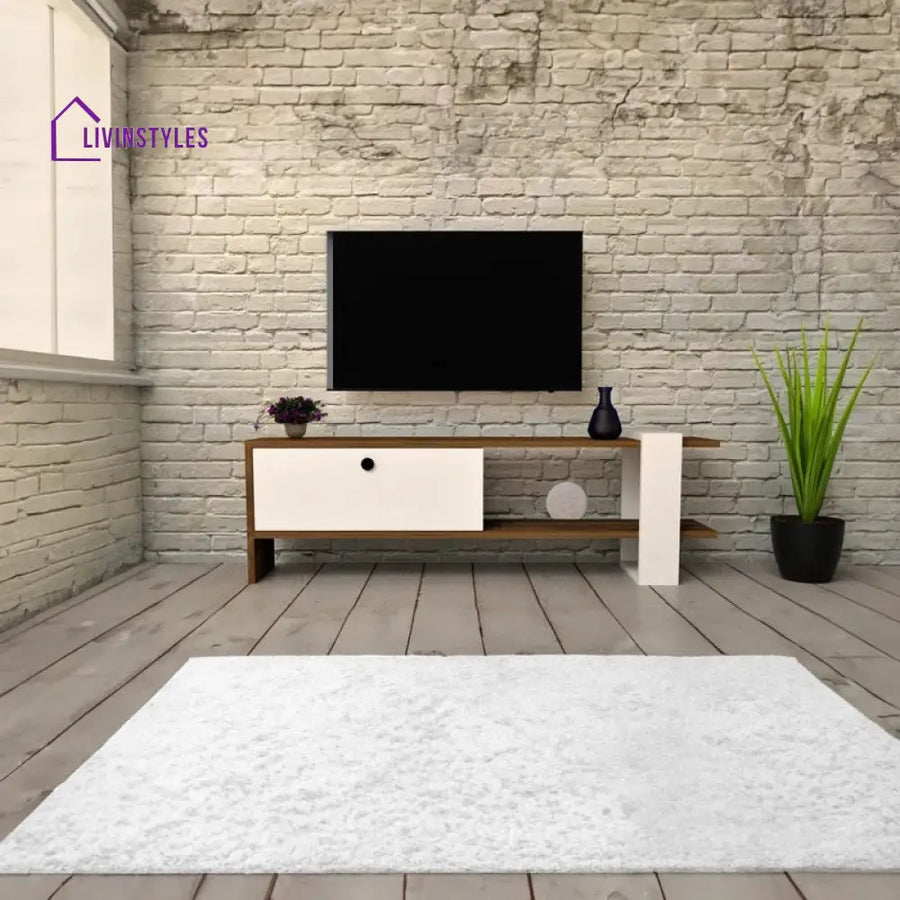 Victoria Wood Finish Tv Unit Stand for Living Room