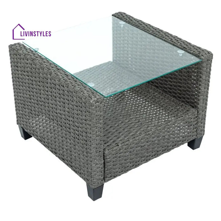 Vicy Outdoor Patio Seating Set 2 Chairs and 1 Table Set (Grey) - Coffee Table Sets