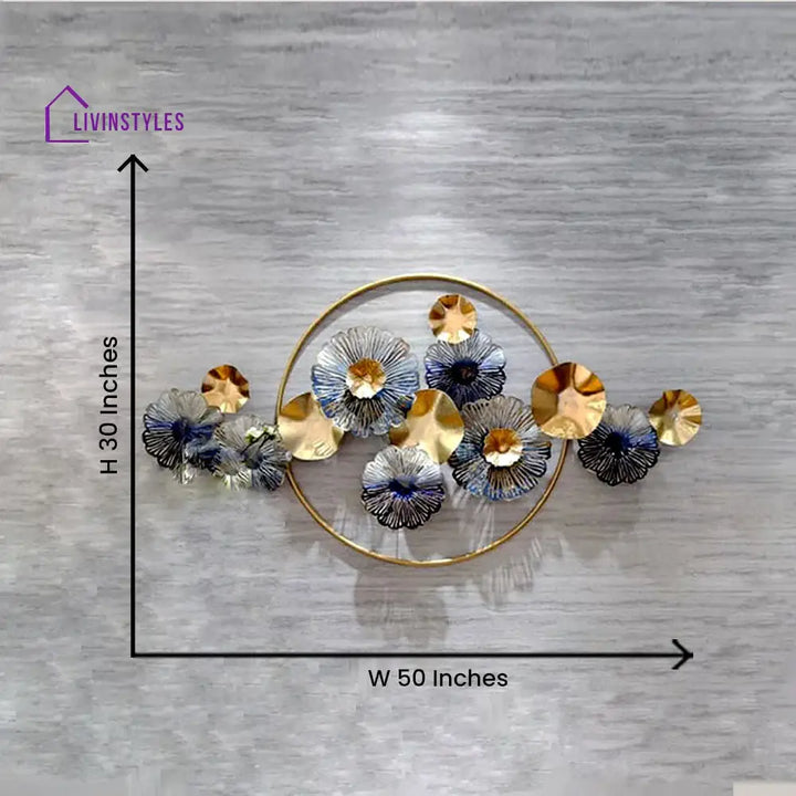 Vidhima Gold & Pearl Metal Wall Art