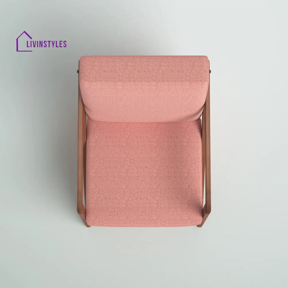 Viha Solid Wood and Fabric Arm Chair | Living Room Chair | Lounge Chair