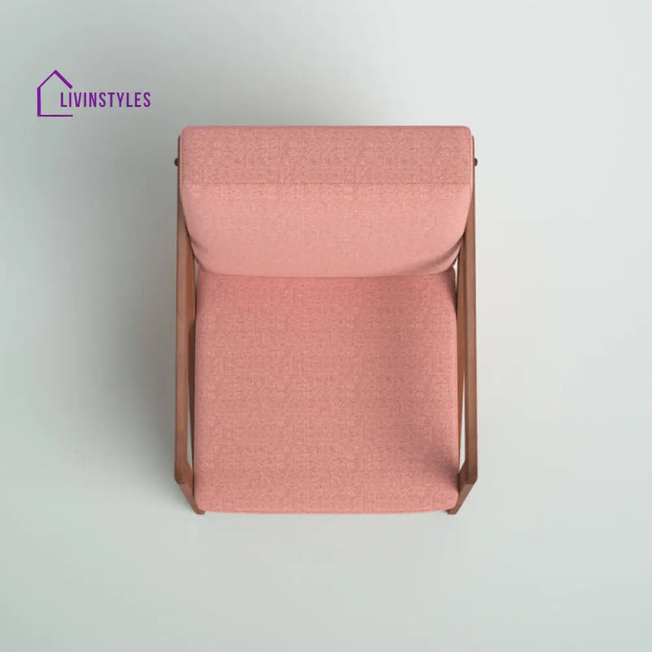 Viha Solid Wood and Fabric Arm Chair | Living Room Chair | Lounge Chair