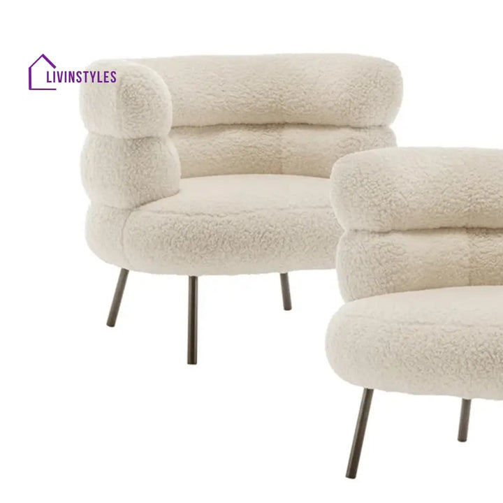 Vikentiy Exquisite Boucle Accent Chair Design Beige - One Chair Furniture