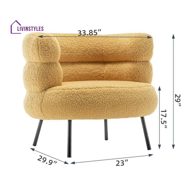 Vikentiy Exquisite Boucle Accent Chair Design Mustard - One Chair Only Furniture
