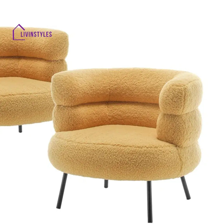 Vikentiy Exquisite Boucle Accent Chair Design Mustard - One Chair Only Furniture