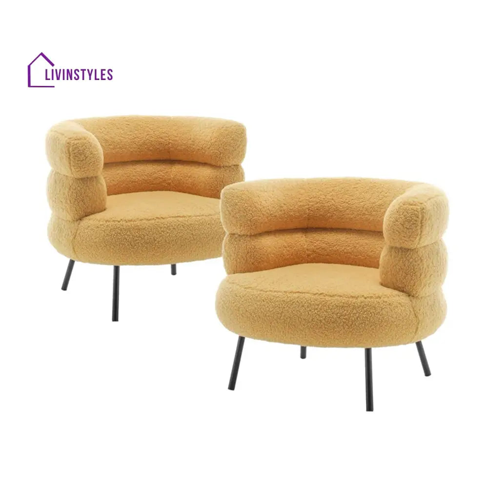 Vikentiy Exquisite Boucle Accent Chair Design Mustard - One Chair Only Furniture