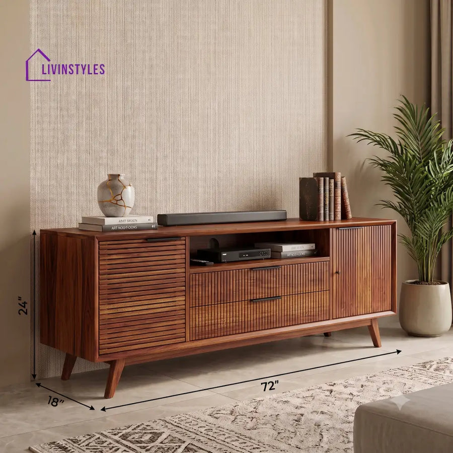 Vikram Solid Sheesham Wood Tv Unit for Living Room | Tv Cabinet | Tv Console