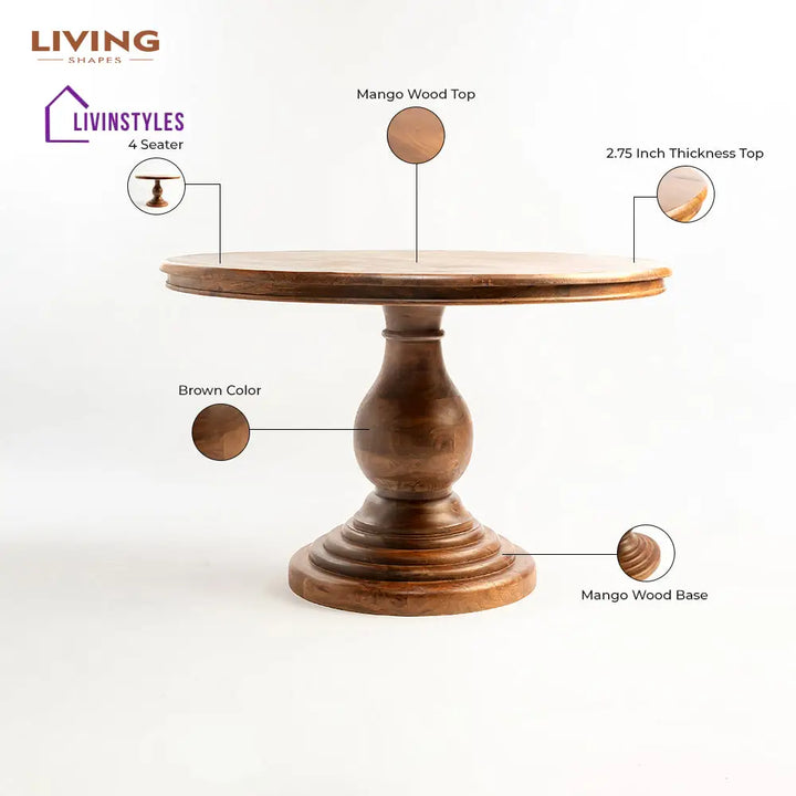 Viktor Mango 4 Seater Wooden Dining Table Dining Table