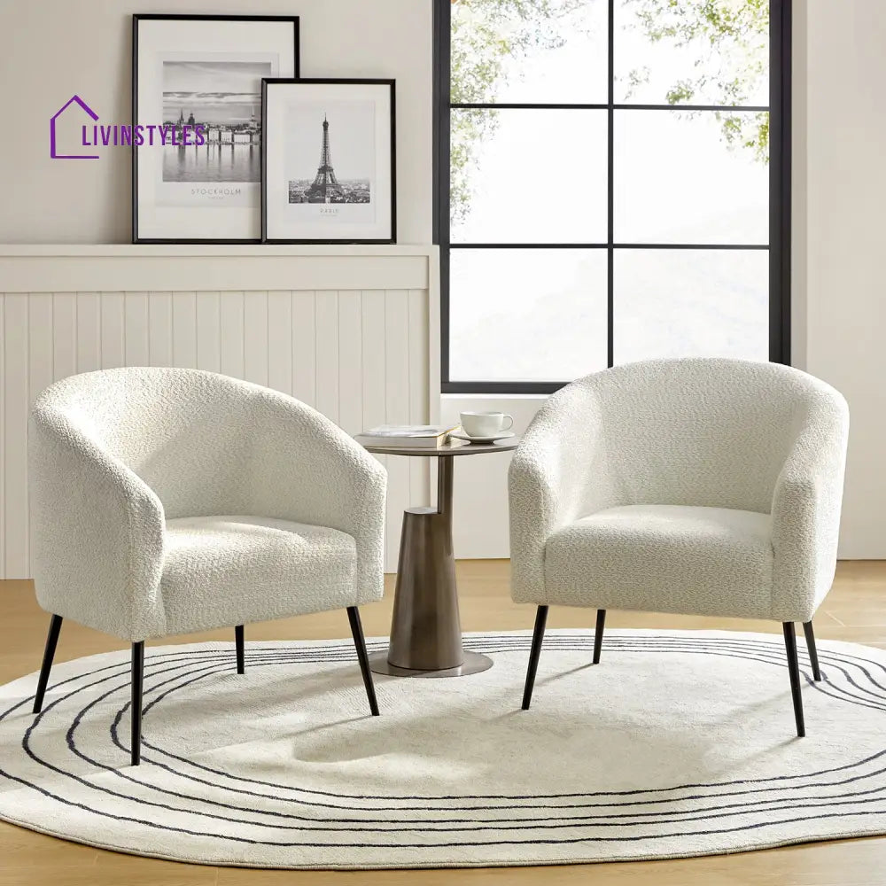 Vimala Metal and Fabric Arm Chair | Living Room Chair | Lounge Chair
