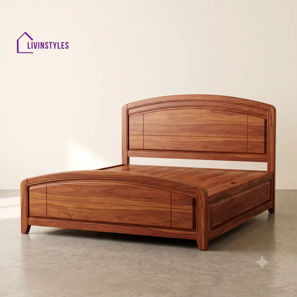 Vimala Rani Sheesham Wood Bed With Box Storage | Wooden Bed