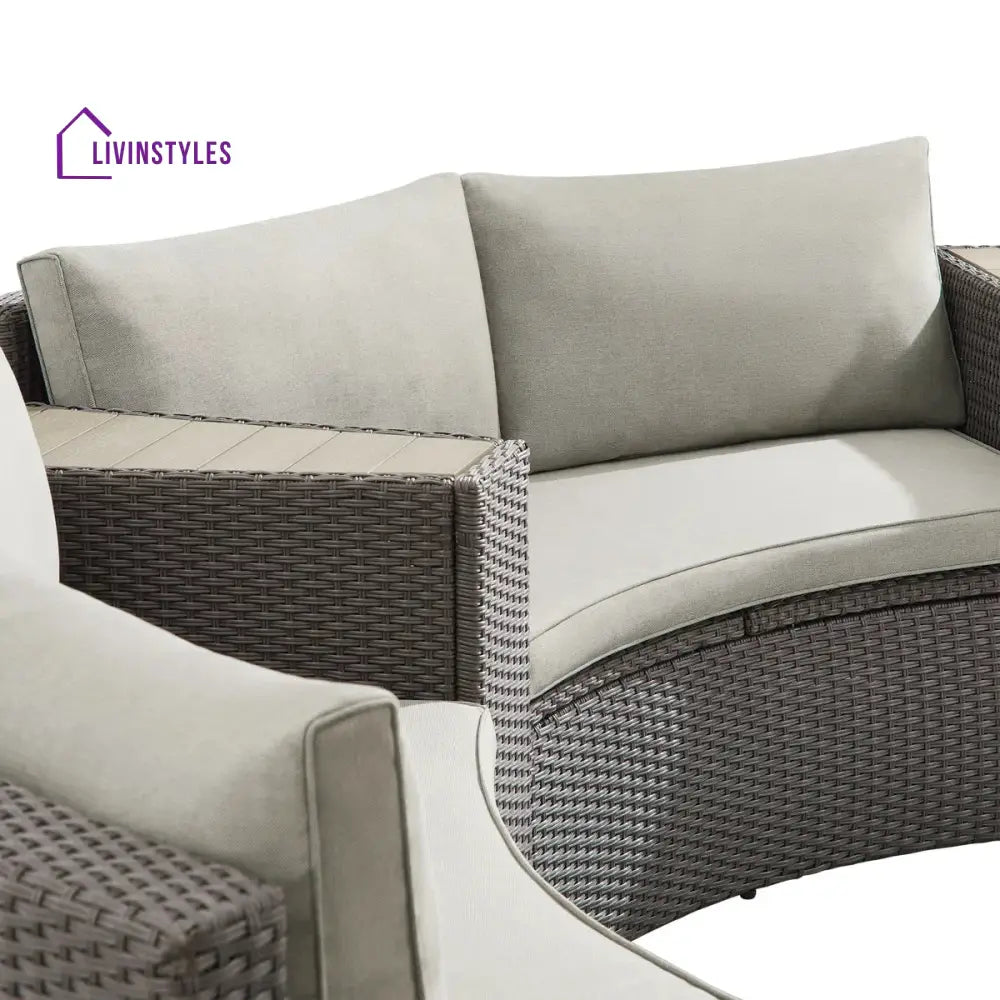 Vimi Outdoor Patio Sofa Set 6 seater and 1 Center Table (Dark brown) - Sofa Sets