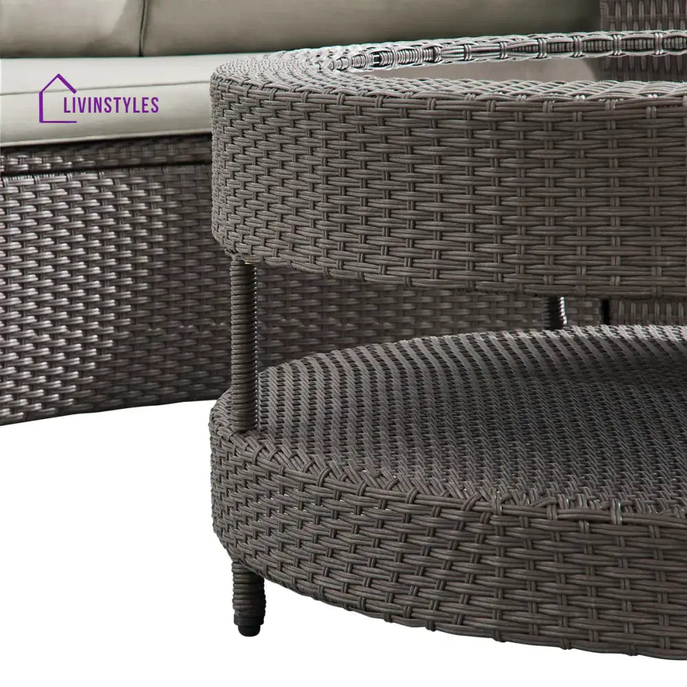 Vimi Outdoor Patio Sofa Set 6 seater and 1 Center Table (Dark brown) - Sofa Sets
