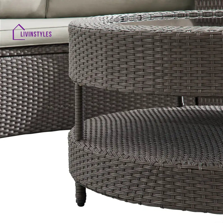 Vimi Outdoor Patio Sofa Set 6 seater and 1 Center Table (Dark brown) - Sofa Sets