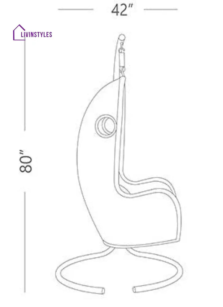 Violante Single Seater Hanging Swing With Stand For Balcony Garden Swing (Grey) - Swings