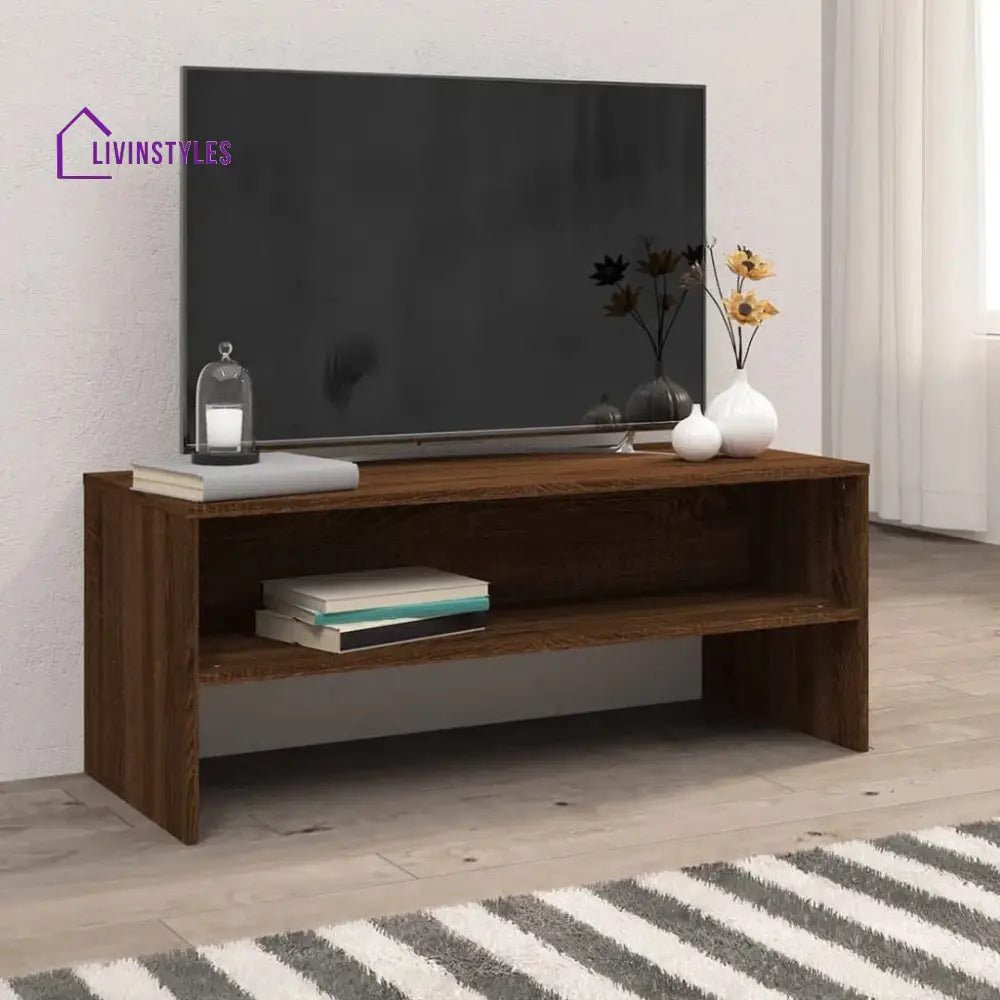 Violet Wooden Finish Tv Unit Stand for Living Room