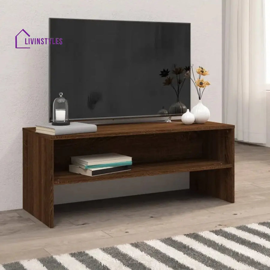 Violet Wooden Finish Tv Unit Stand for Living Room