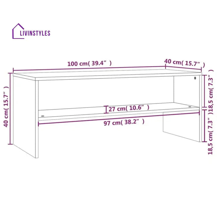 Violet Wooden Finish Tv Unit Stand for Living Room