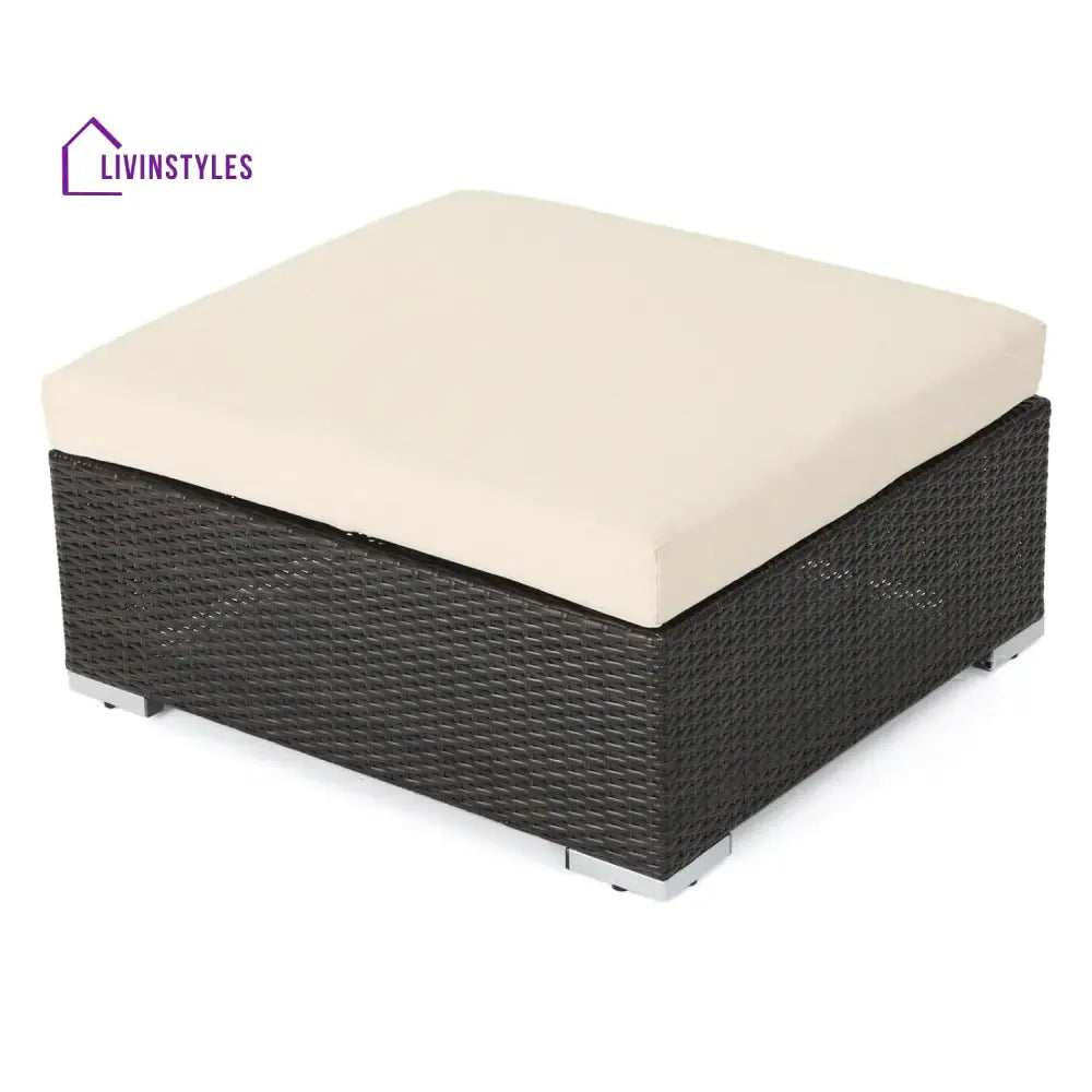 Violeta 7-Piece Rattan Sectional Sofa Set (Dark Brown/Cream) - Sofa Set