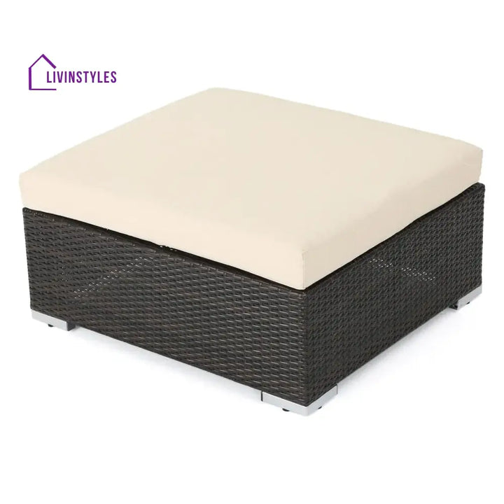 Violeta 7-Piece Rattan Sectional Sofa Set (Dark Brown/Cream) - Sofa Set