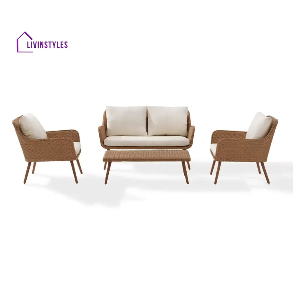 Violeta Outdoor Sofa Set 2 Seater 2 Single seater and 1 Center Table (Brown) - Sofa Sets