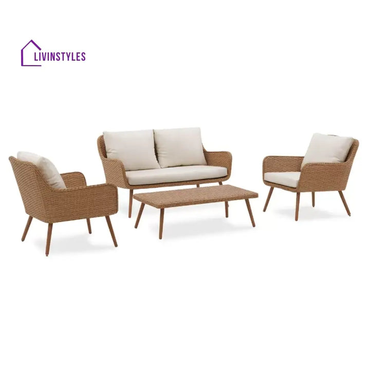Violeta Outdoor Sofa Set 2 Seater 2 Single seater and 1 Center Table (Brown) - Sofa Sets