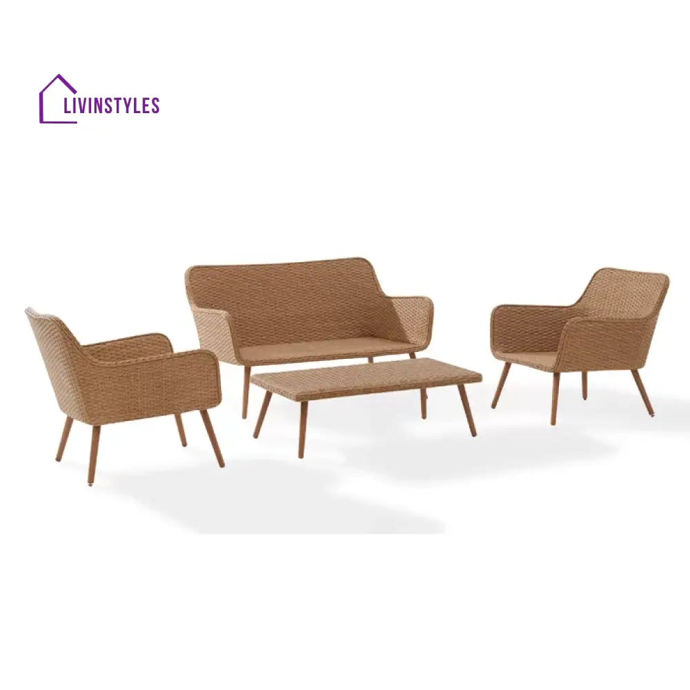 Violeta Outdoor Sofa Set 2 Seater 2 Single seater and 1 Center Table (Brown) - Sofa Sets