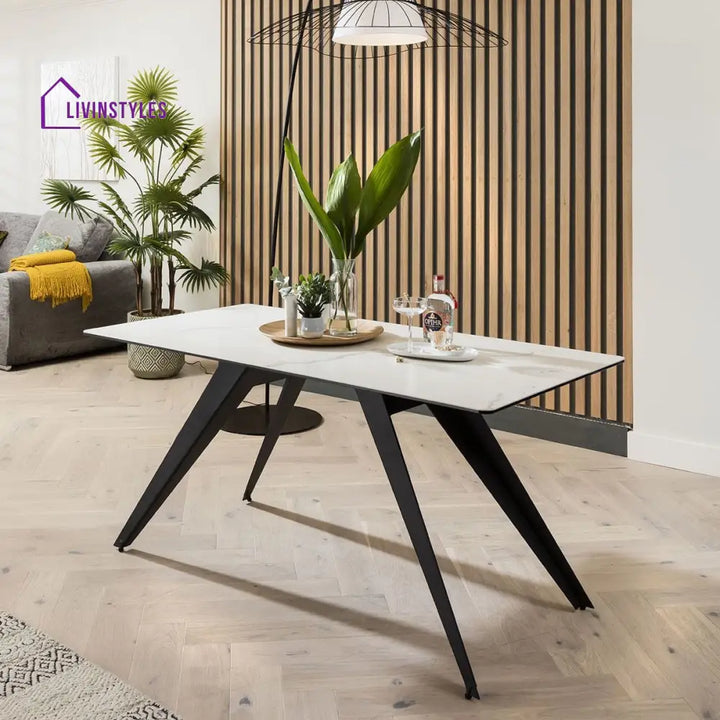 Violetta Ceramic Marble Corner Bench Dining Set Grey & White Dining Room / Dining Sets