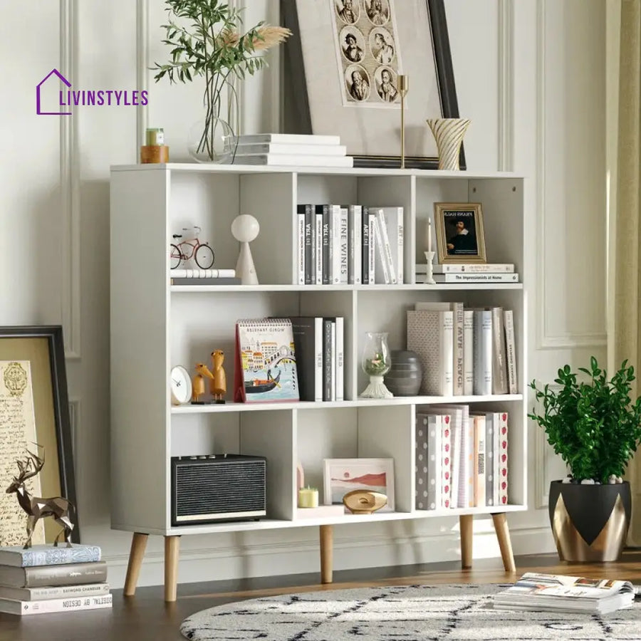 Violetta Engineered Wood Bookshelves | Bookshelf for Living Room | Bedroom | Drawing Room | Study Room
