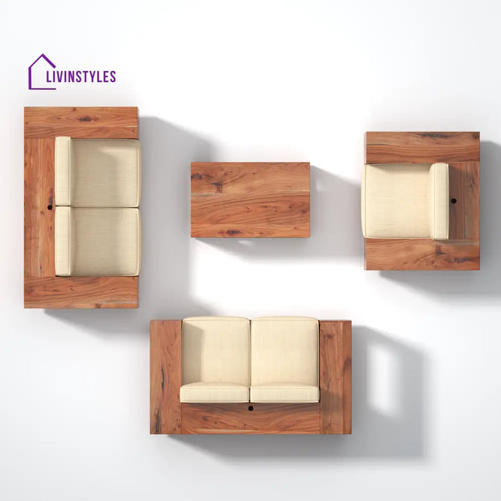 Violetta Wooden Sofa Set with Coffee Table sofa