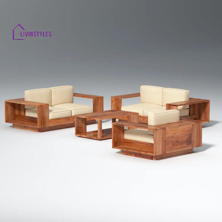Violetta Wooden Sofa Set with Coffee Table sofa