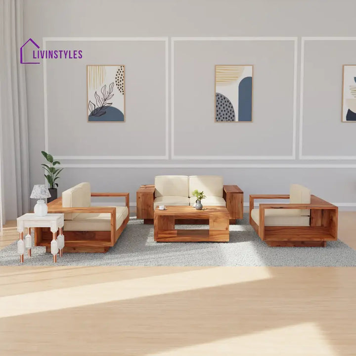 Violetta Wooden Sofa Set with Coffee Table sofa
